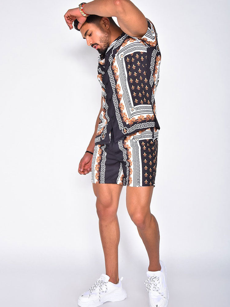Ensemble d'été pour homme avec manches courtes et shorts assortis