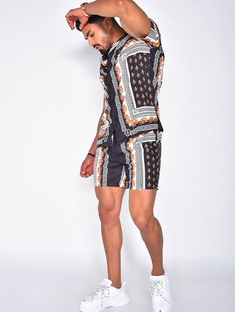 Ensemble d'été pour homme avec manches courtes et shorts assortis