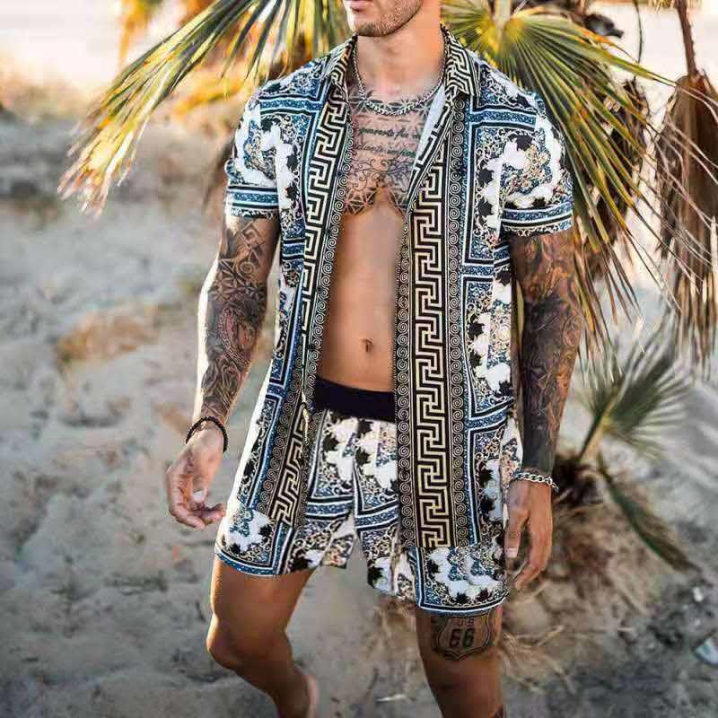 Ensemble d'été pour homme avec manches courtes et shorts assortis