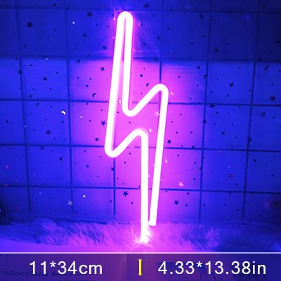 Décoration murale en forme de foudre à LED