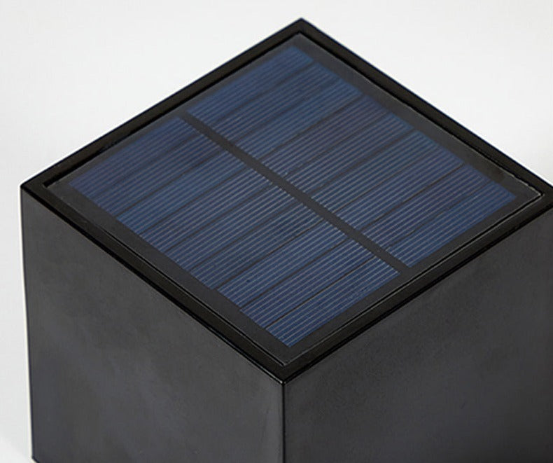 Applique murale extérieure moderne | Conception de cube à énergie solaire