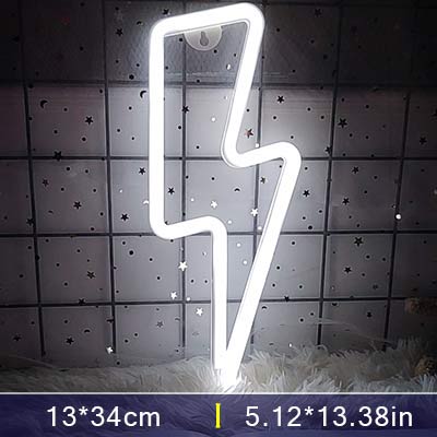 Décoration murale en forme de foudre à LED