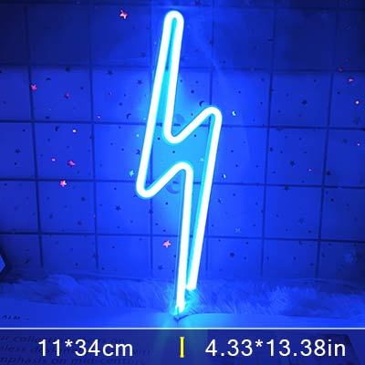 Décoration murale en forme de foudre à LED