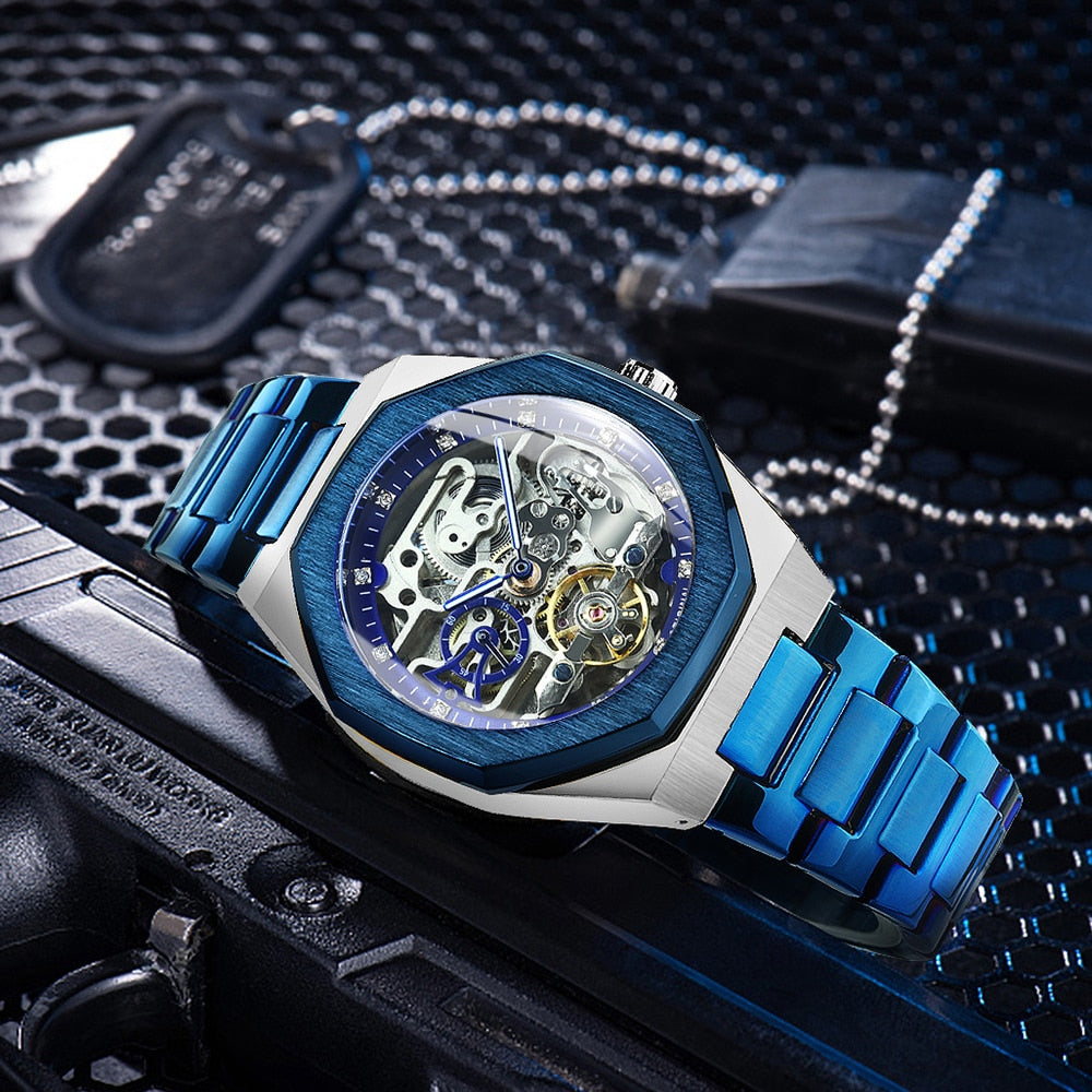 Montre mécanique Royale Skeleton pour hommes