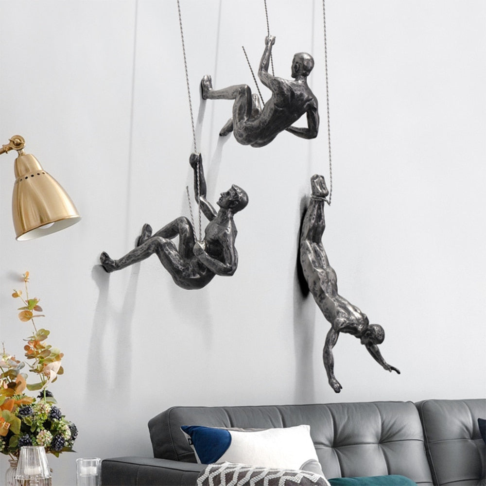Décoration murale CraftedClimb Climber – Art mural inspirant en résine et en fer