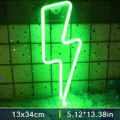 Décoration murale en forme de foudre à LED