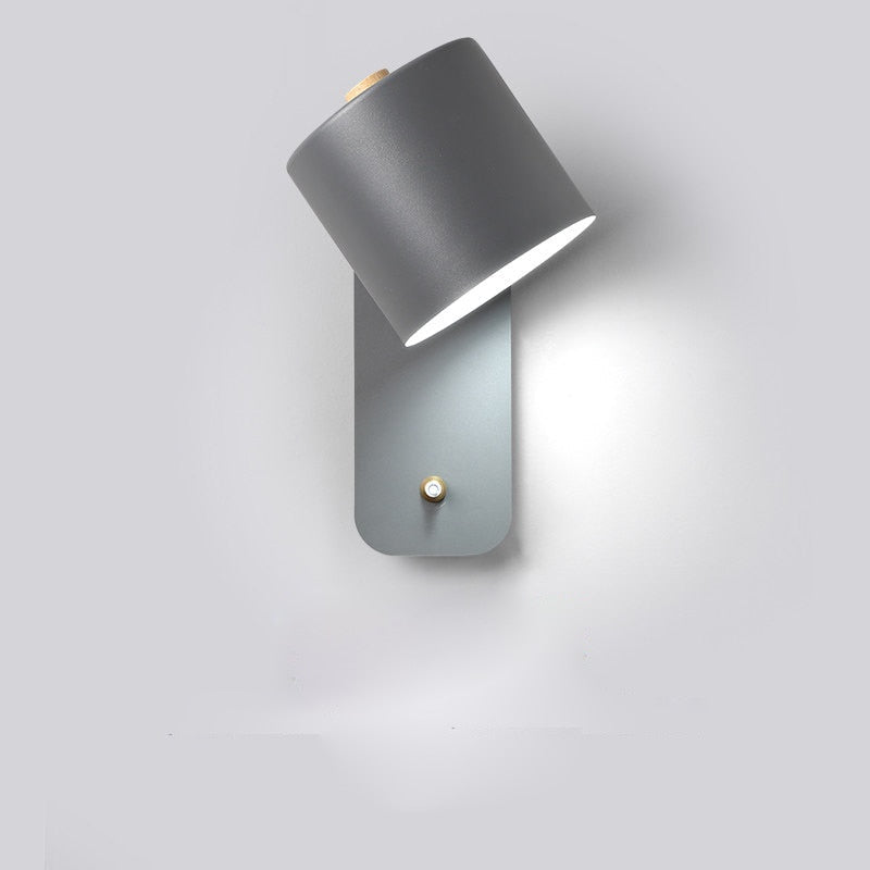 Applique LED Métal Rotatif Interrupteur Blanc Gris Vert Chambre Salon Couloir Moderne | Sansotis