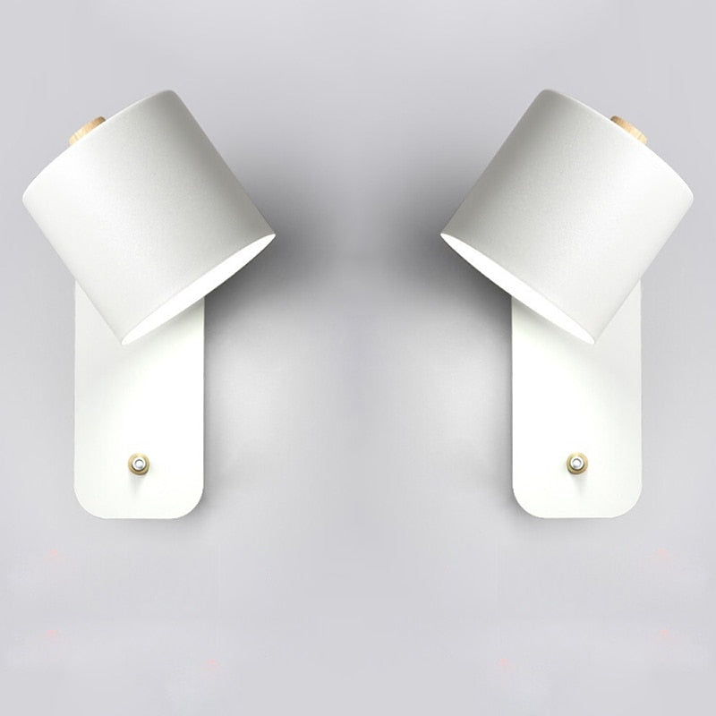 Applique LED Métal Rotatif Interrupteur Blanc Gris Vert Chambre Salon Couloir Moderne | Sansotis