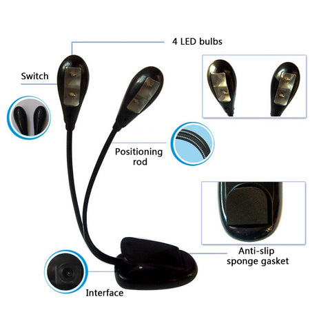 Lampe pour pupitre à musique - Lampe à clipser pour pupitre de musique