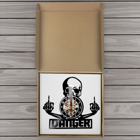 Horloge murale crâne | Design gothique moderne en vinyle.