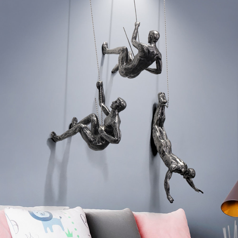 Décoration murale CraftedClimb Climber – Art mural inspirant en résine et en fer