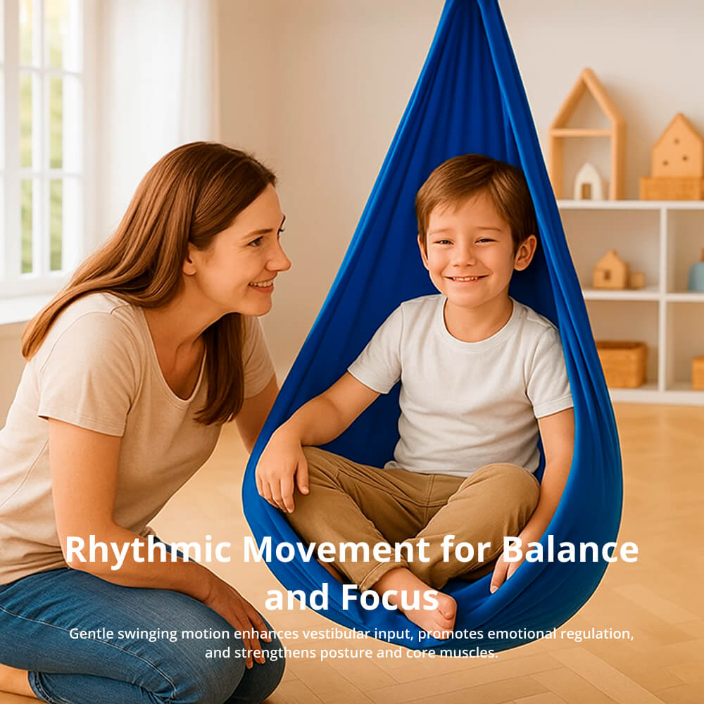 Balançoire sensorielle thérapeutique pour l'autisme – hamac d'intérieur et d'extérieur