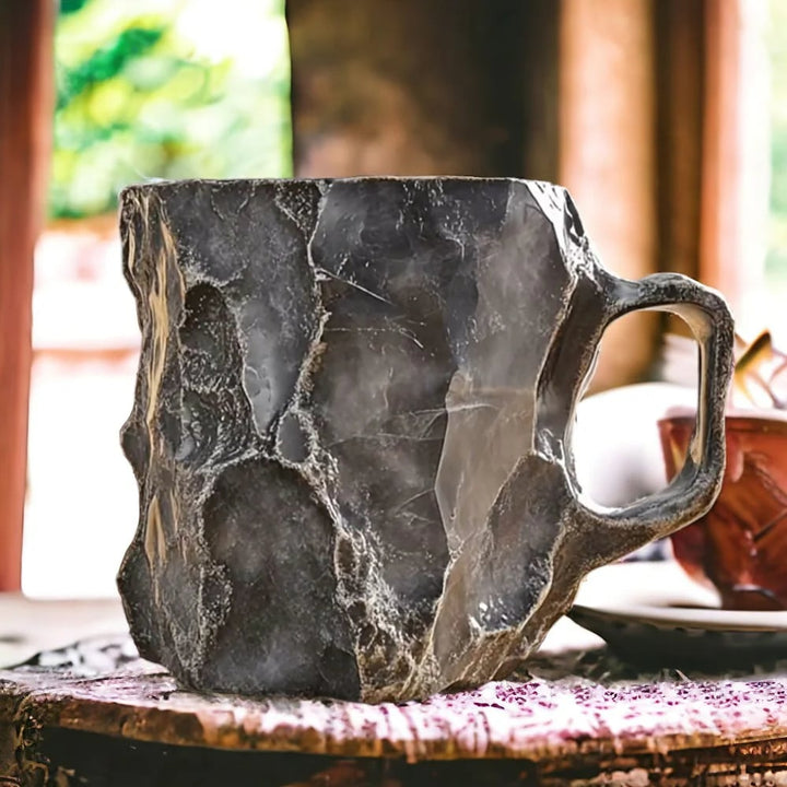 Tasse artisanale en cristal minéral – Isolante, compatible micro-ondes, 350–450 ml, design unique
