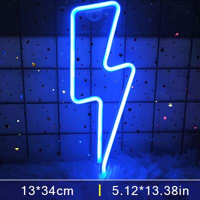 Décoration murale en forme de foudre à LED