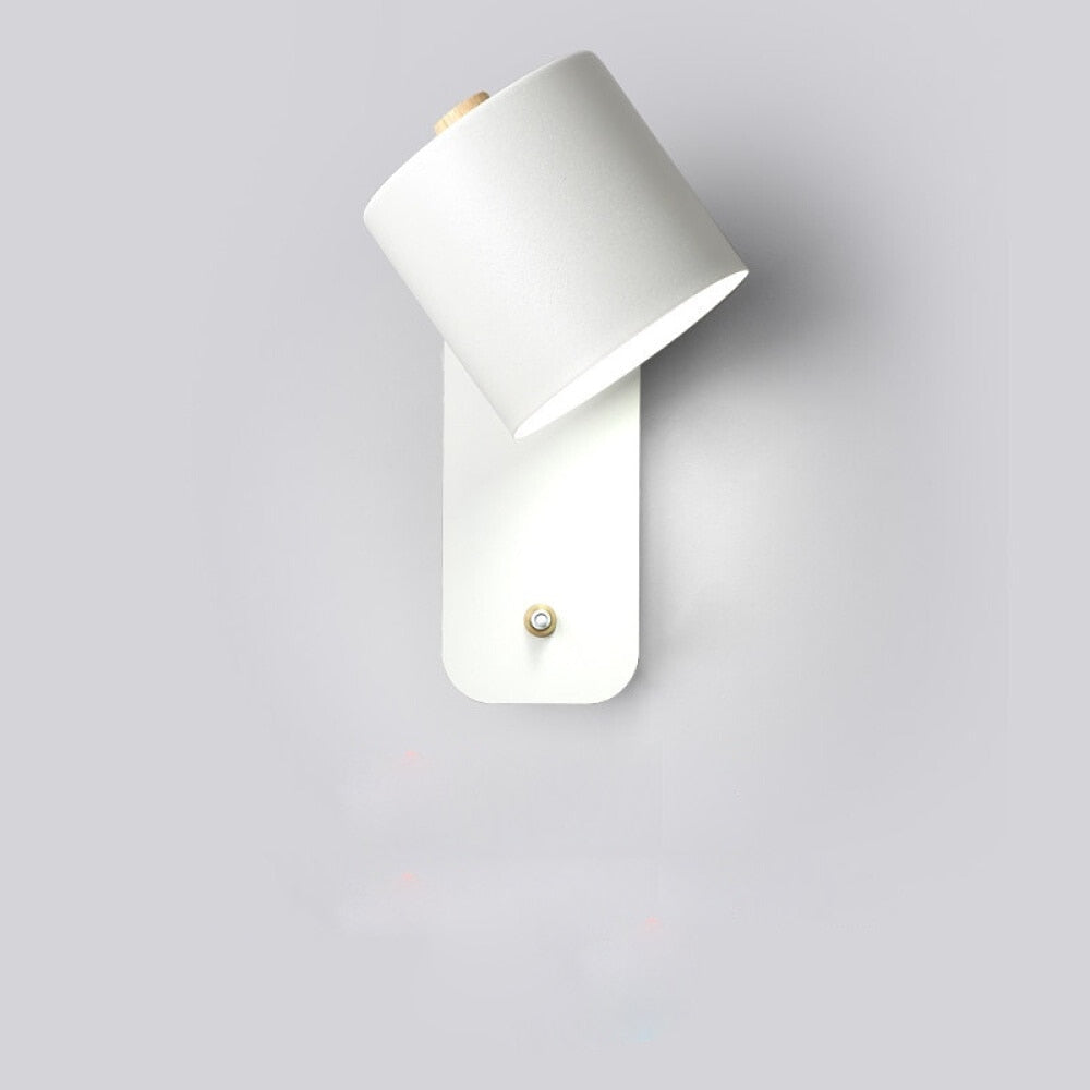 Applique LED Métal Rotatif Interrupteur Blanc Gris Vert Chambre Salon Couloir Moderne | Sansotis