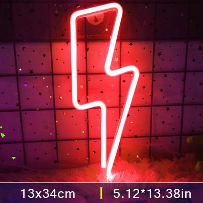 Décoration murale en forme de foudre à LED