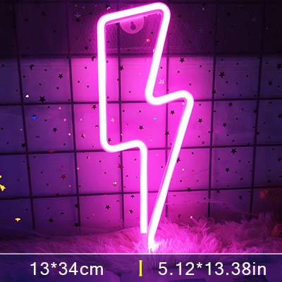Décoration murale en forme de foudre à LED