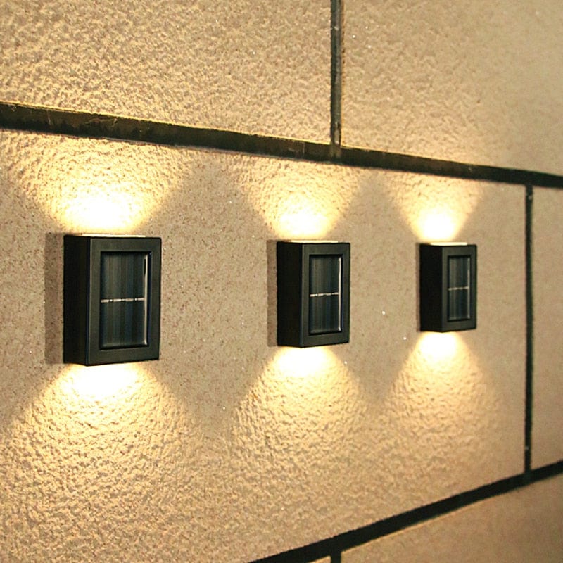 Applique murale solaire moderne | Applique extérieure à double faisceau