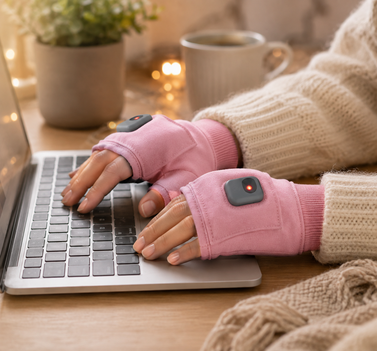 Gants chauffants pour hommes, gants chauffants rechargeables, gants chauffants sans doigts et chauffe-mains rechargeable pour l'hiver