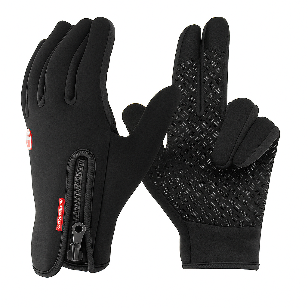 Gants chauffants d'hiver en polyester avec doublure polaire, fils conducteurs pour chaleur homogène, paume antidérapante, tailles S à XL