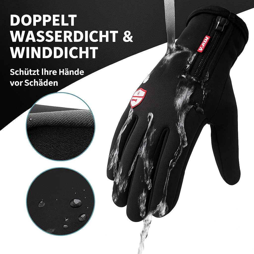 Gants chauffants d'hiver en polyester avec doublure polaire, fils conducteurs pour chaleur homogène, paume antidérapante, tailles S à XL