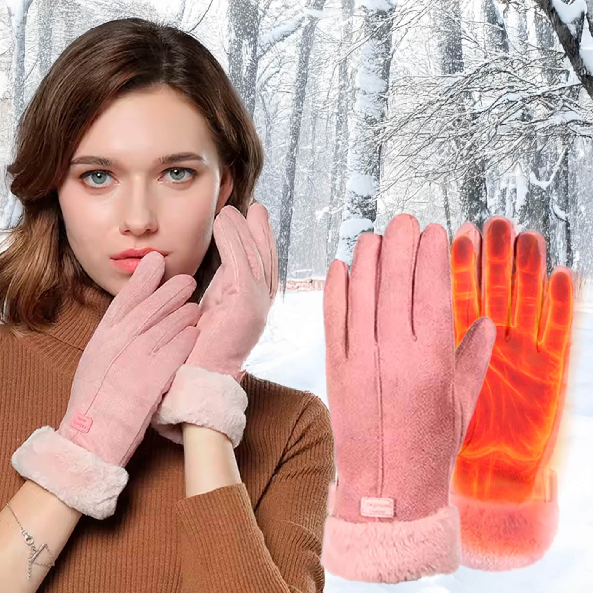 Gants chauffants pour femmes — Gants d'hiver hydrofuges thermiques avec écran tactile — Conception USB rechargeable | Sansotis