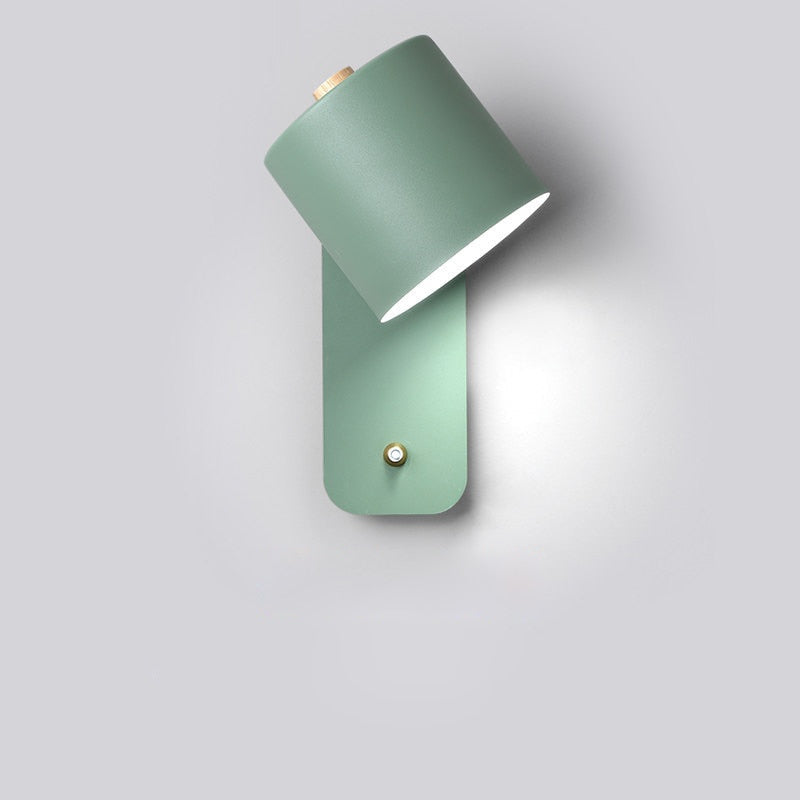 Applique LED Métal Rotatif Interrupteur Blanc Gris Vert Chambre Salon Couloir Moderne | Sansotis