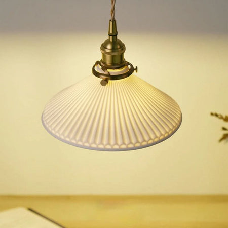 Lampe à suspension scandinave en céramique blanche