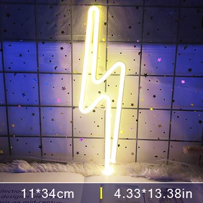 Décoration murale en forme de foudre à LED