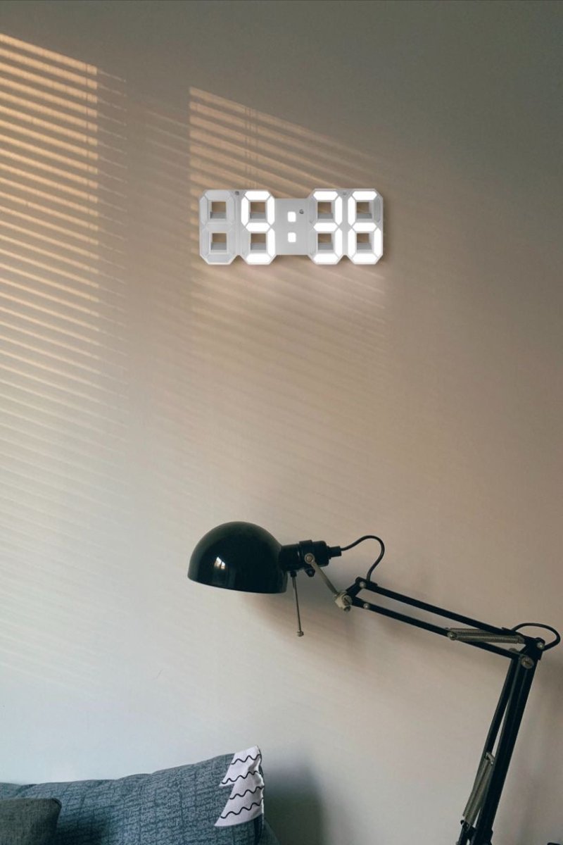 Horloge murale numérique LED 3D – Design moderne avec fonction de gradation et visibilité optimale