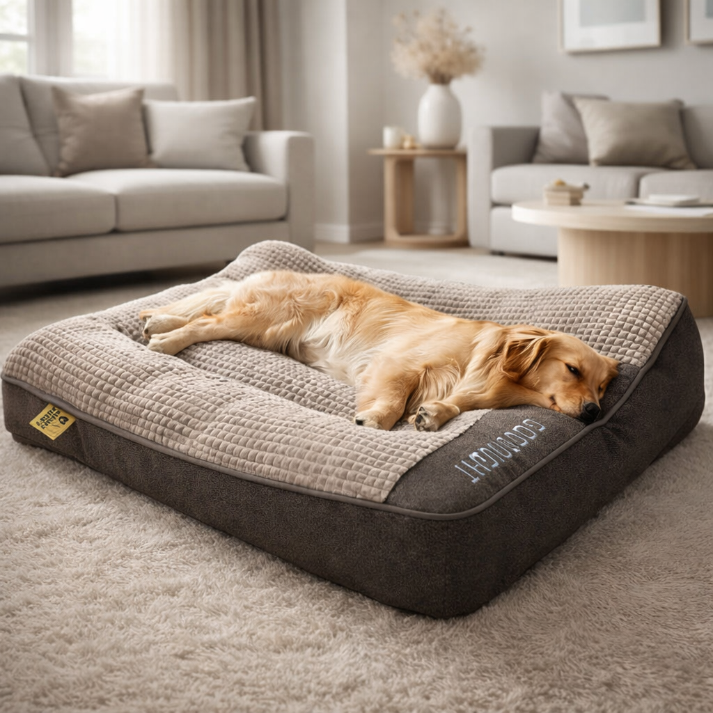 Coussin orthopédique pour chien en velours avec oreiller