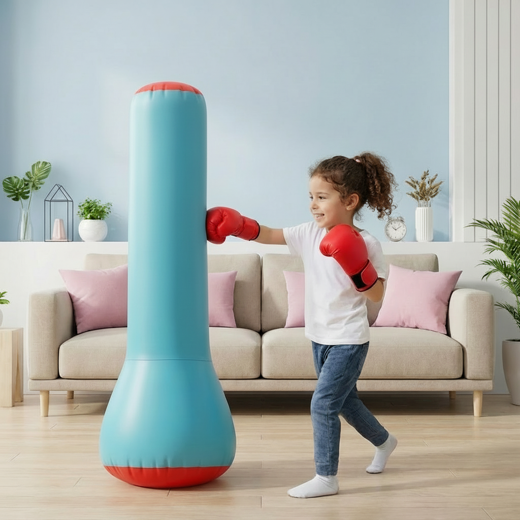 Sac de boxe gonflable pour enfants avec socle rempli d'eau