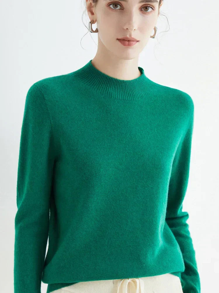 Pull Femme Classique Doux - Col Montant, Laine, Travail