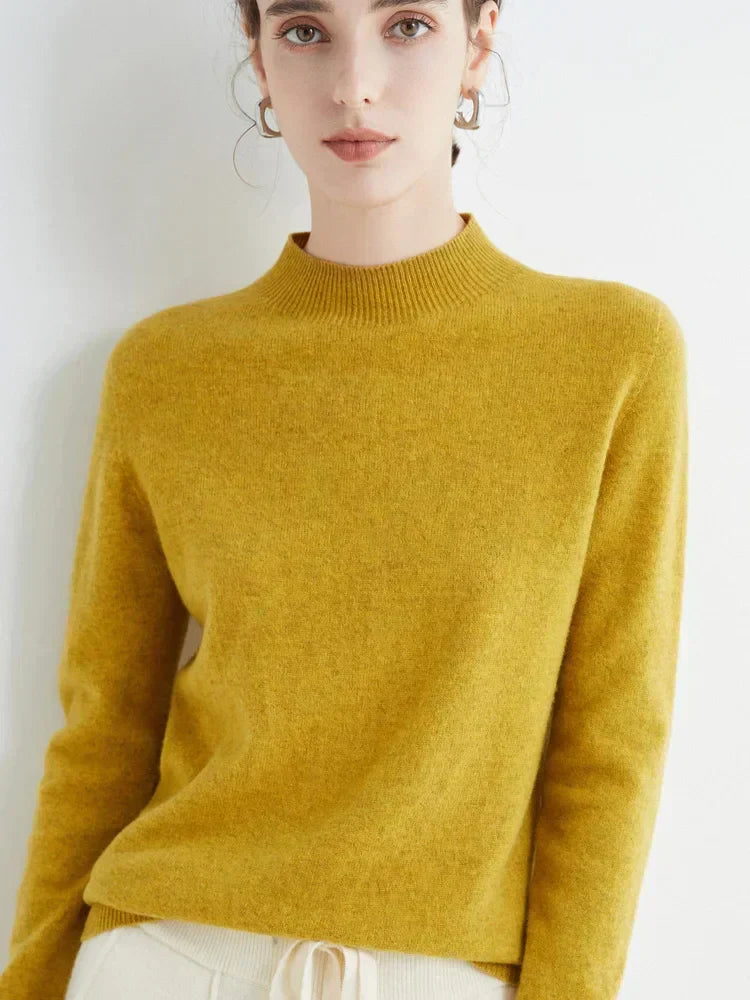 Pull Femme Classique Doux - Col Montant, Laine, Travail
