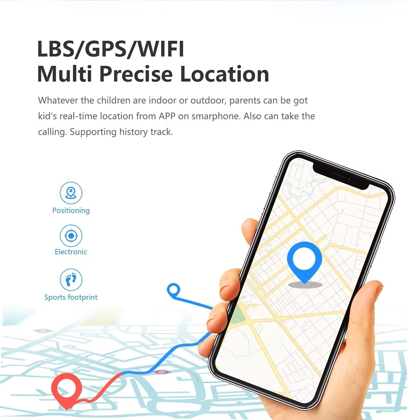 Montre GPS Enfant 4G — Appels vidéo, contacts et bouton SOS