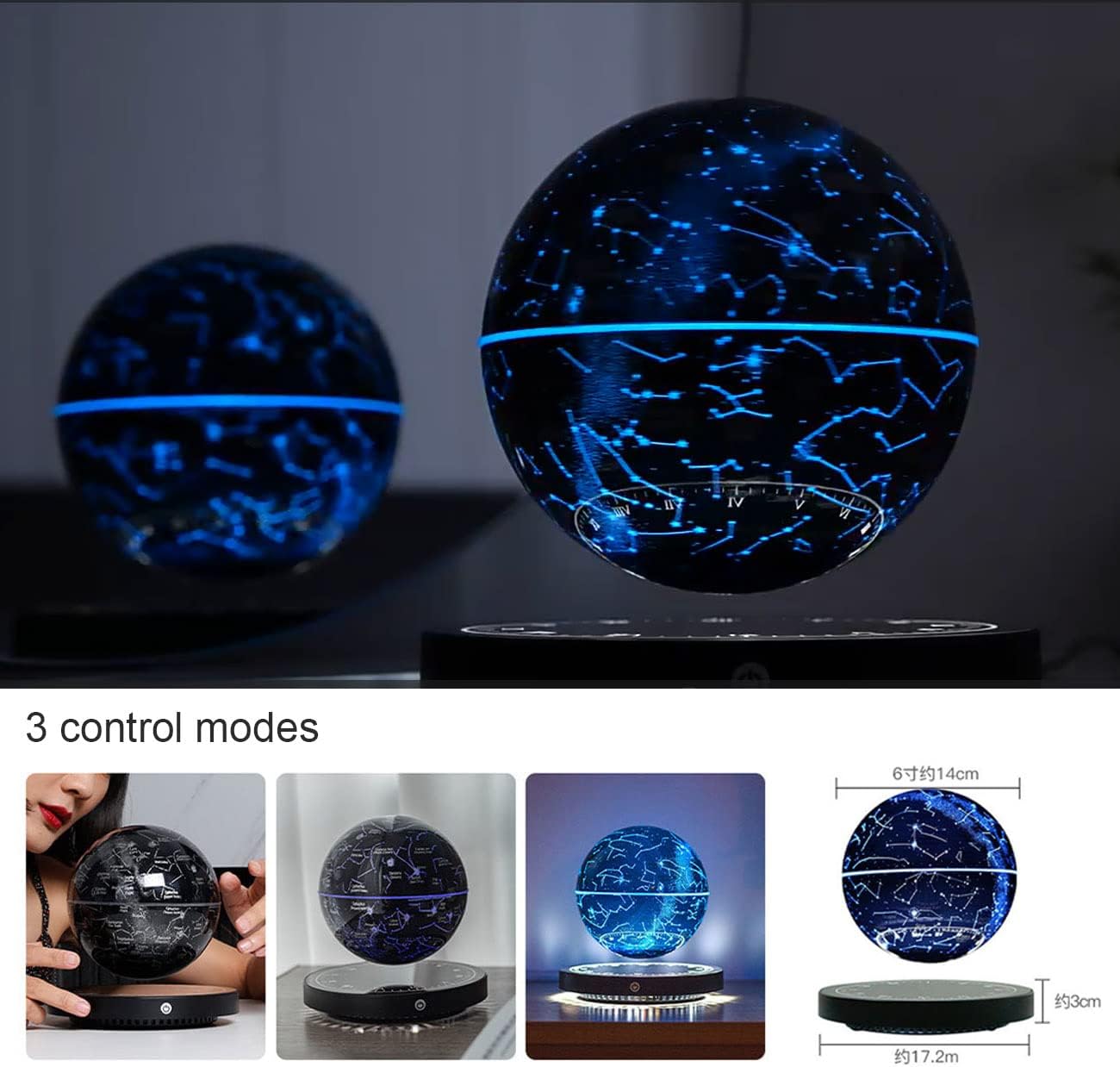 Constellation | Lampe carte du ciel flottante et rotative | Lévitation magnétique