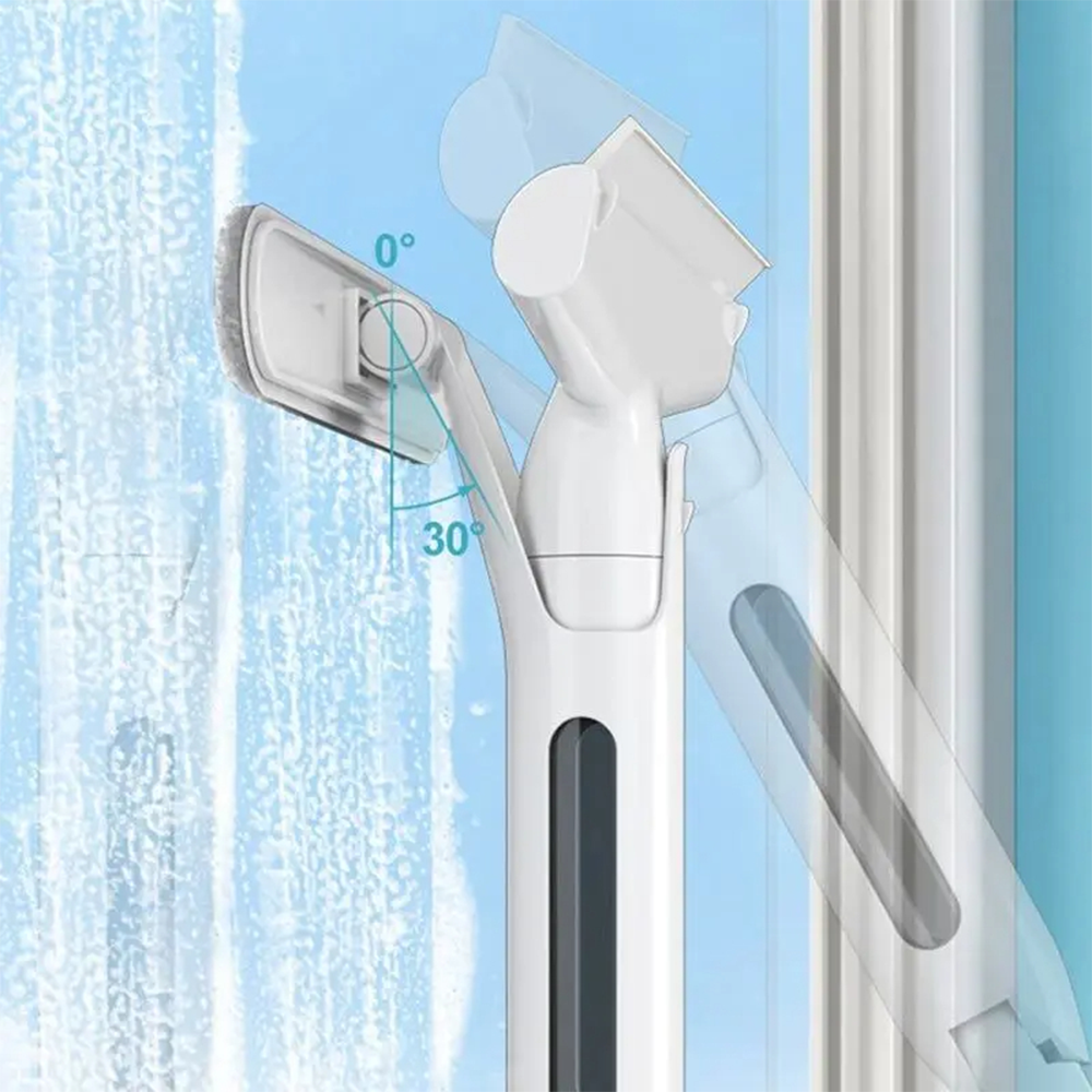 Nettoyeur de vitres 3-en-1 avec pulvérisateur et réservoir intégré