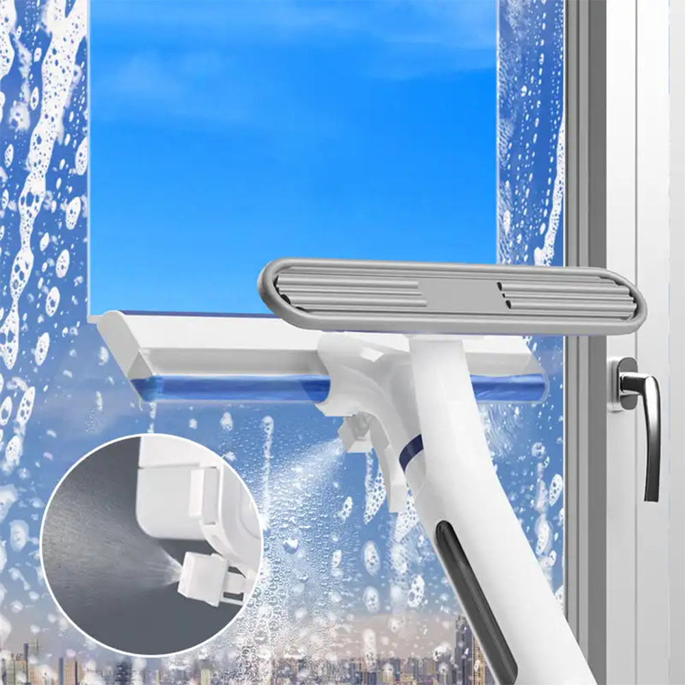 Nettoyeur de vitres 3-en-1 avec pulvérisateur et réservoir intégré