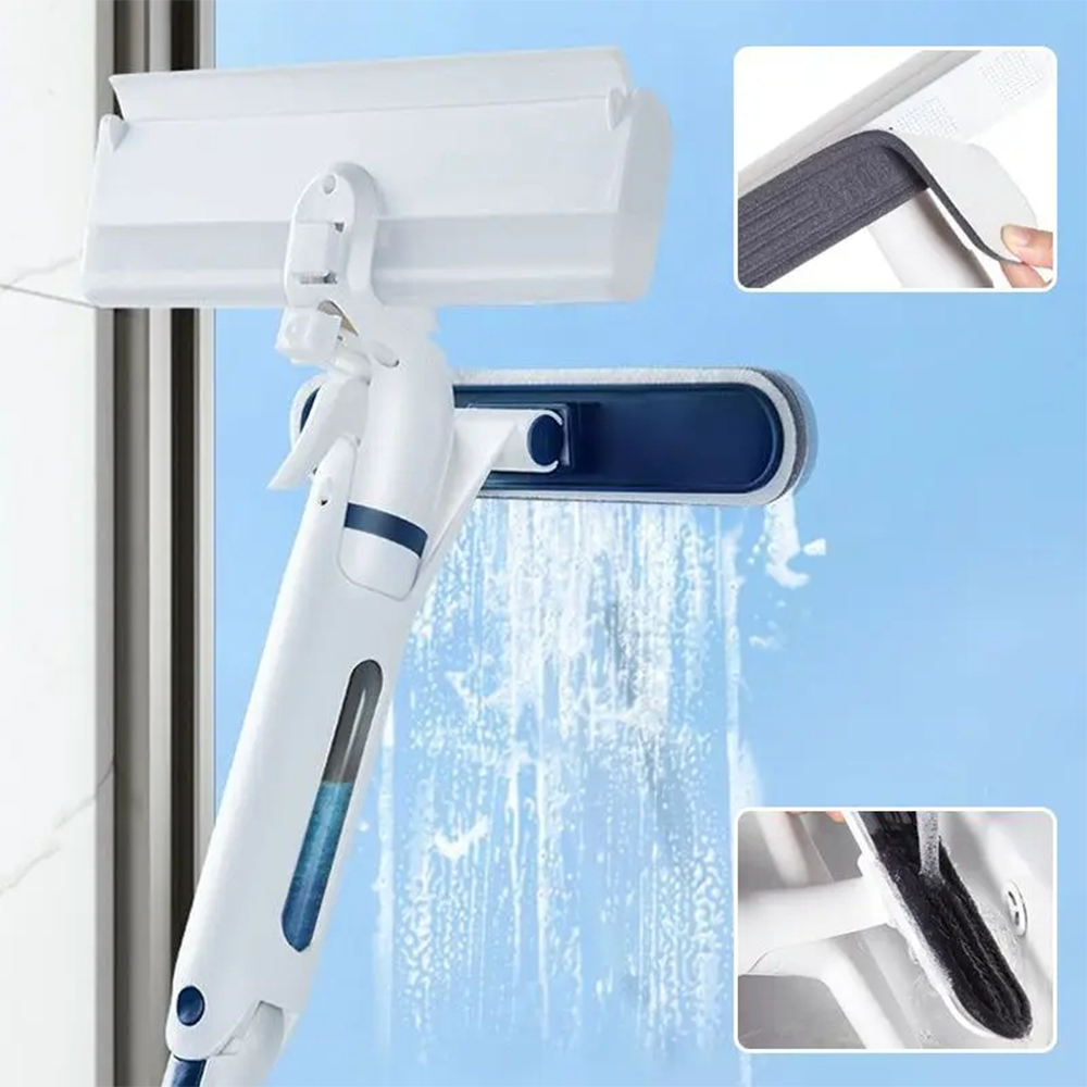 Nettoyeur de vitres 3-en-1 avec pulvérisateur et réservoir intégré