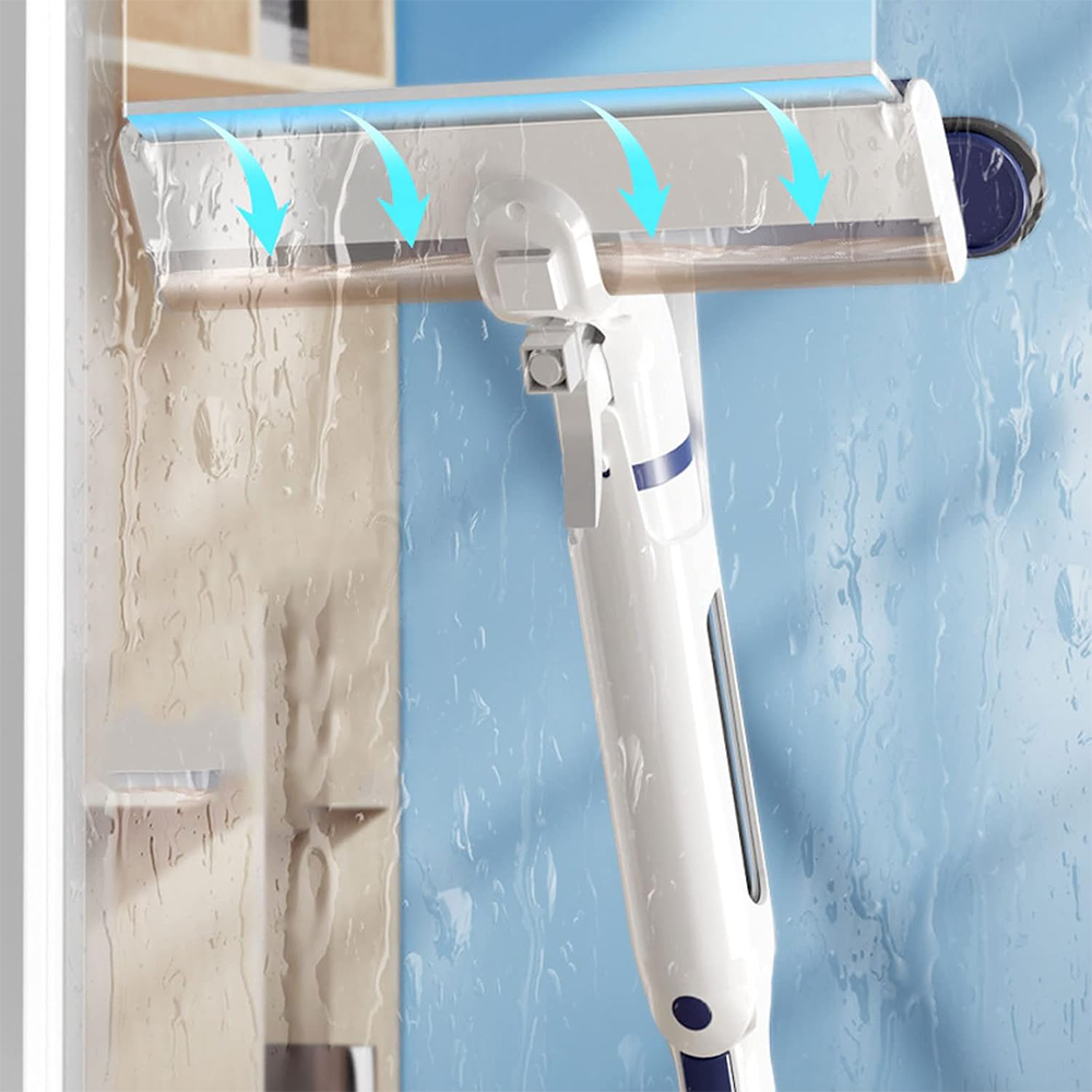 Nettoyeur de vitres 3-en-1 avec pulvérisateur et réservoir intégré
