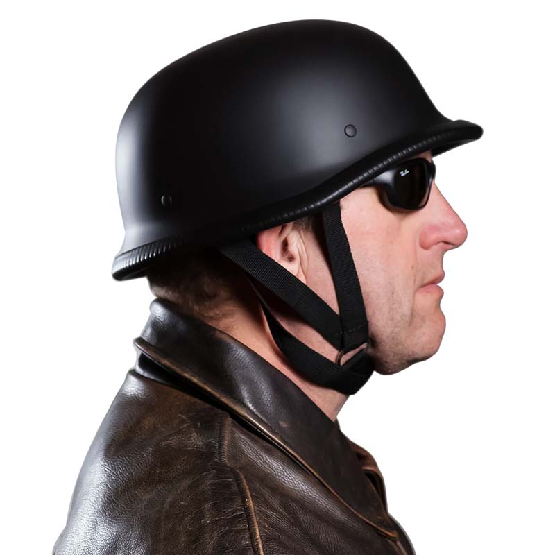 Casque demi-jet Outlaw en noir brillant