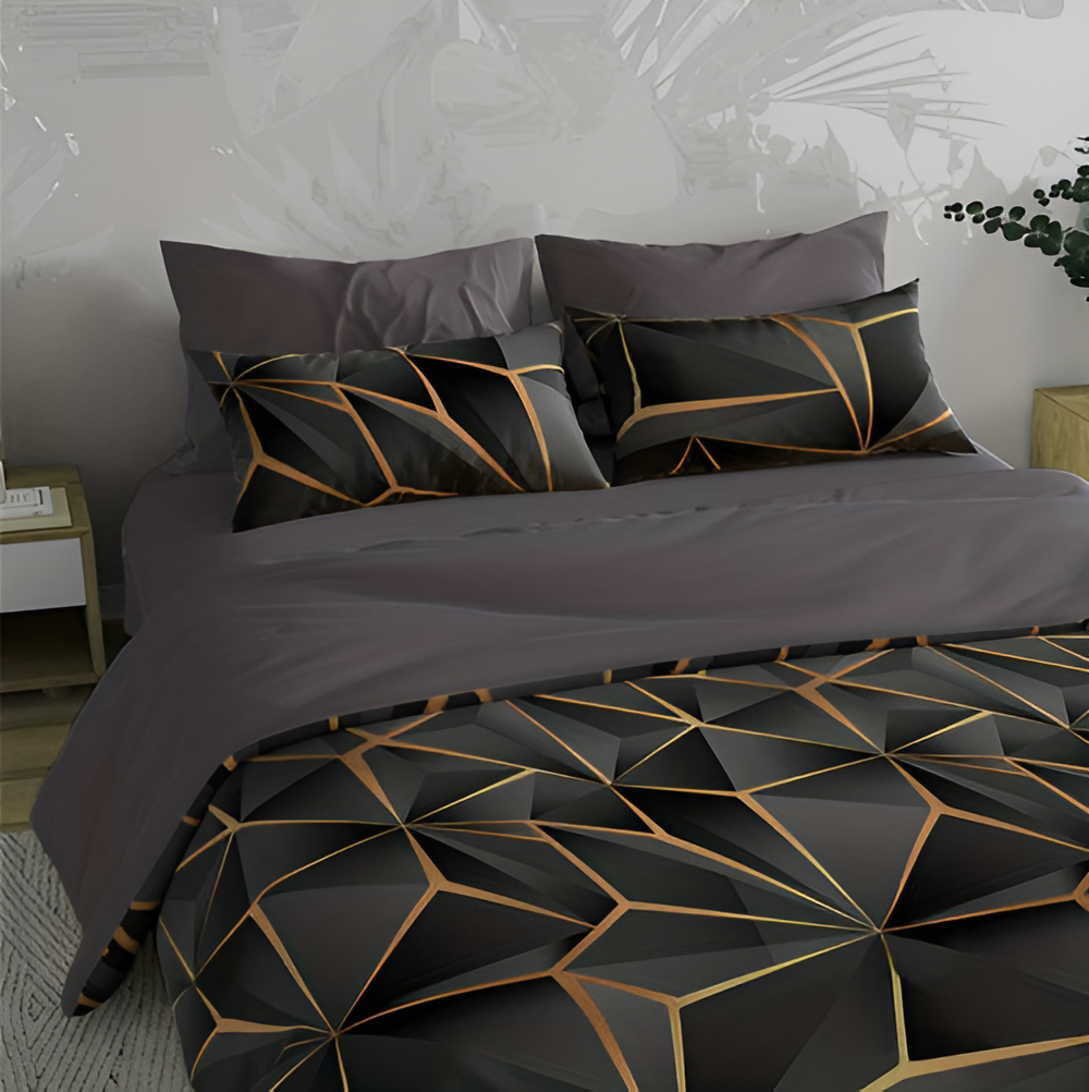 CLOUDLUX - Parure de lit moelleuse à carreaux imprimés en 3D