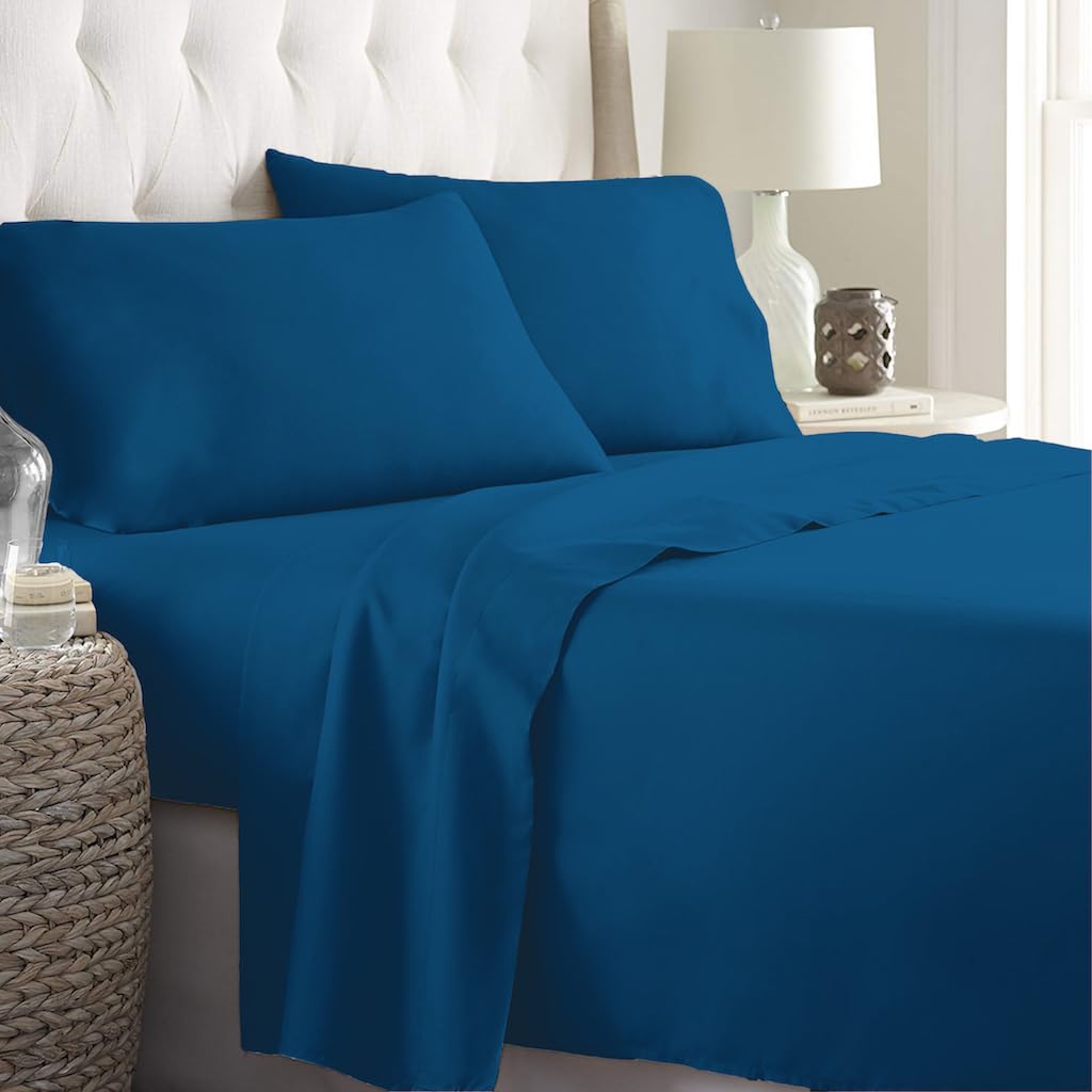 Ensemble de literie Queen luxueux | Tissu polyester rafraîchissant pour un confort ultime | Collection 4 pièces pour un sommeil détendu