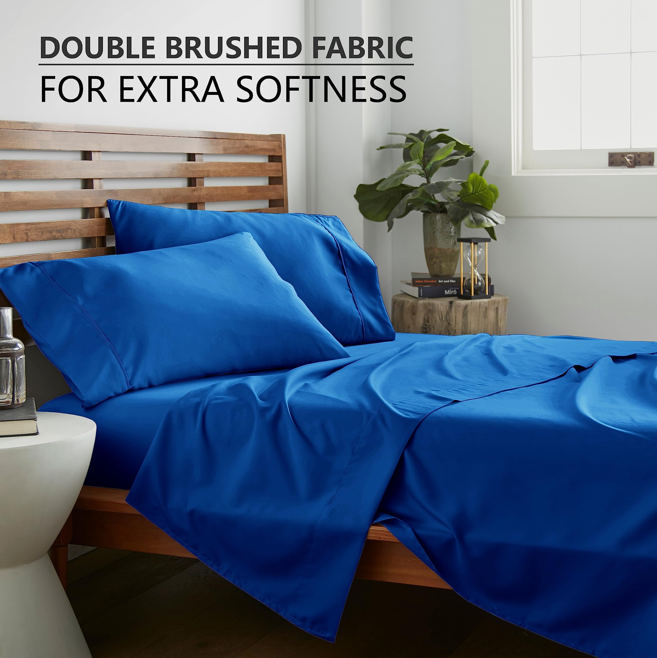 Ensemble de literie Queen luxueux | Tissu polyester rafraîchissant pour un confort ultime | Collection 4 pièces pour un sommeil détendu