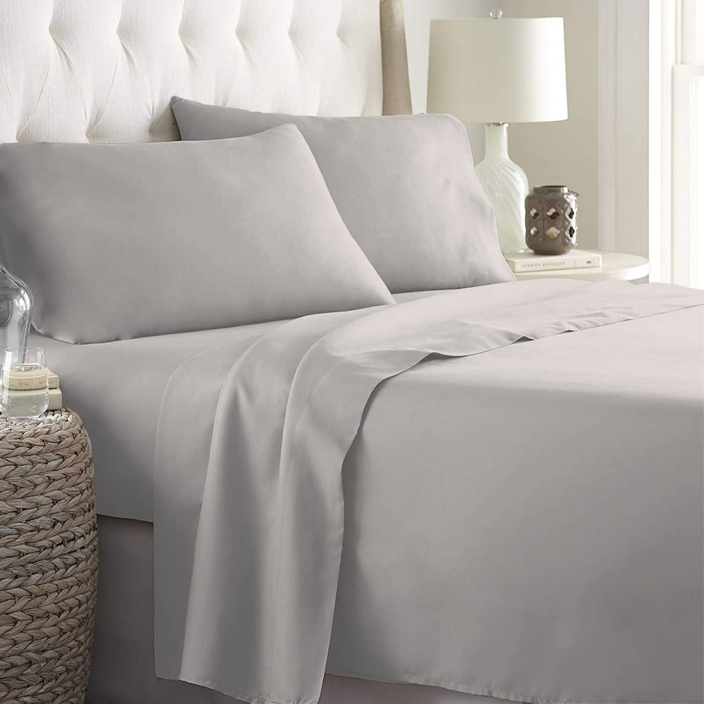 Ensemble de literie Queen luxueux | Tissu polyester rafraîchissant pour un confort ultime | Collection 4 pièces pour un sommeil détendu