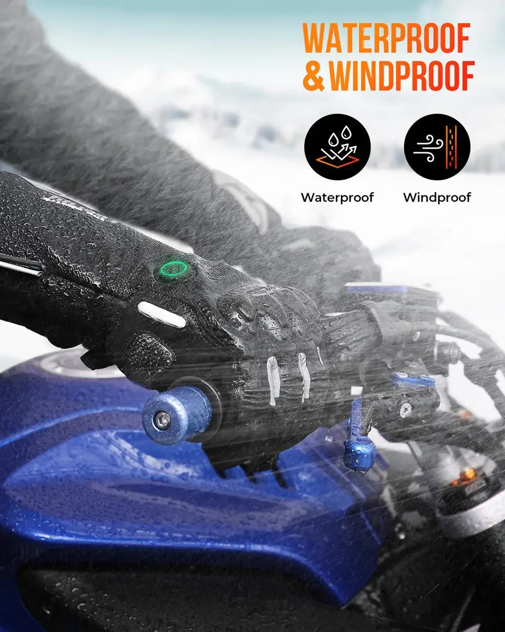 Gants chauffants thermiques | Gants d'hiver rechargeables imperméables
