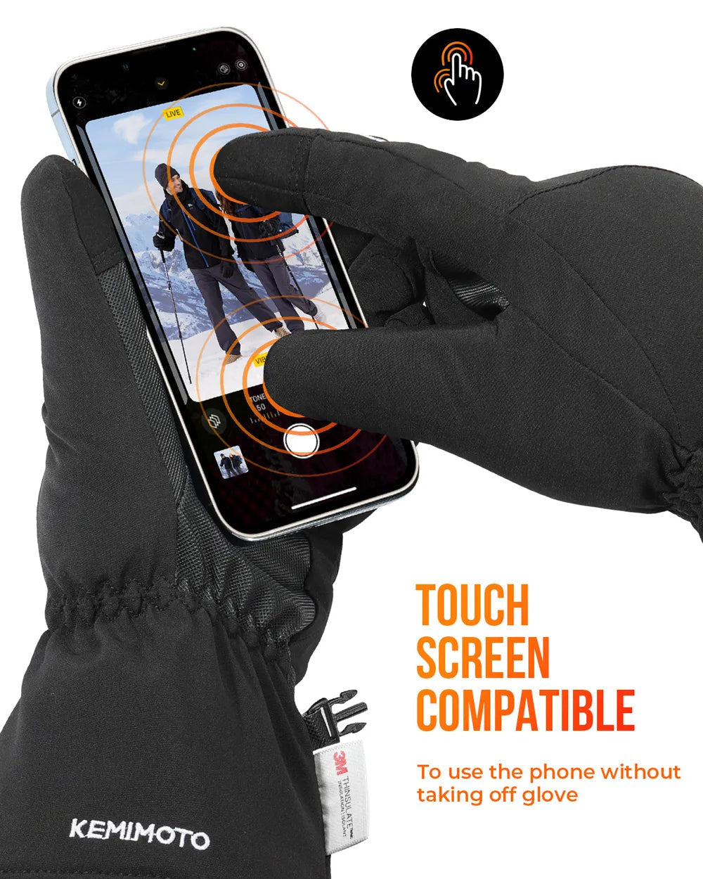Gants chauffants thermiques | Gants d'hiver rechargeables imperméables