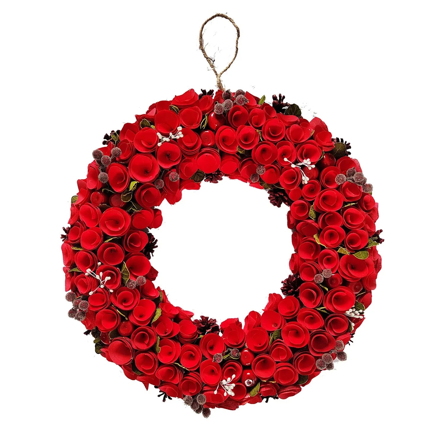 Couronne de Luxe Neo 50 cm – Extra Large avec Roses Rouges
