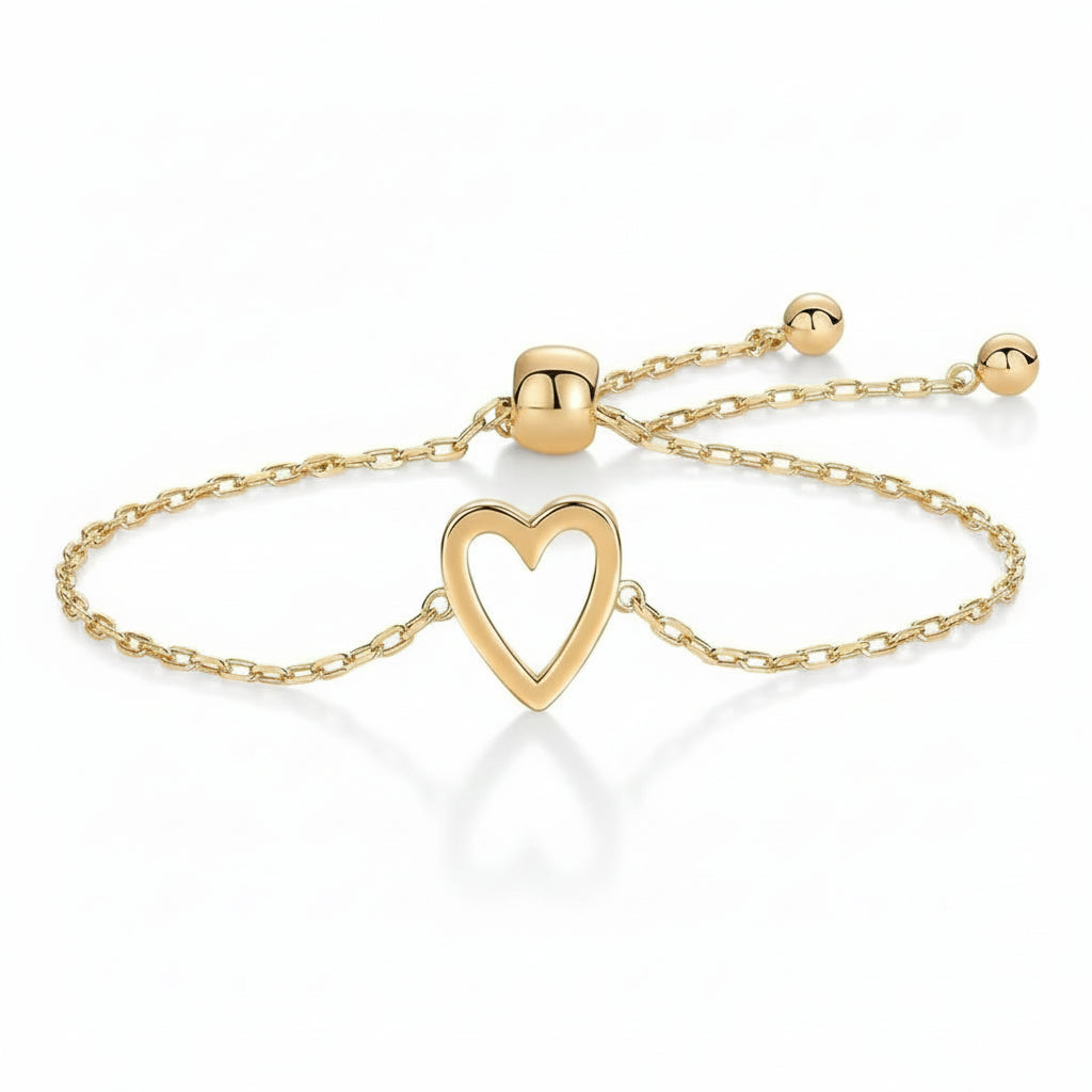 Bracelet à chaîne réglable avec cœur, bijoux assortis pour couples