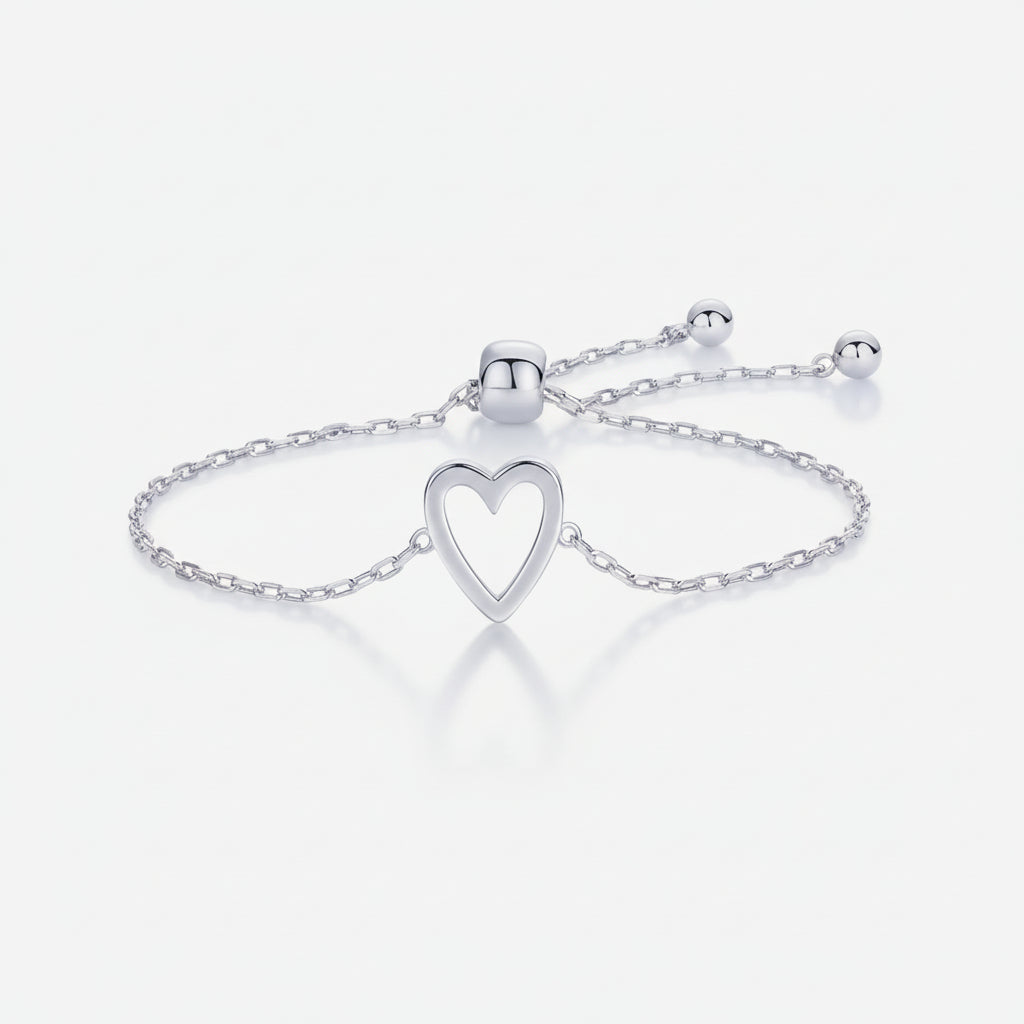 Bracelet à chaîne réglable avec cœur, bijoux assortis pour couples